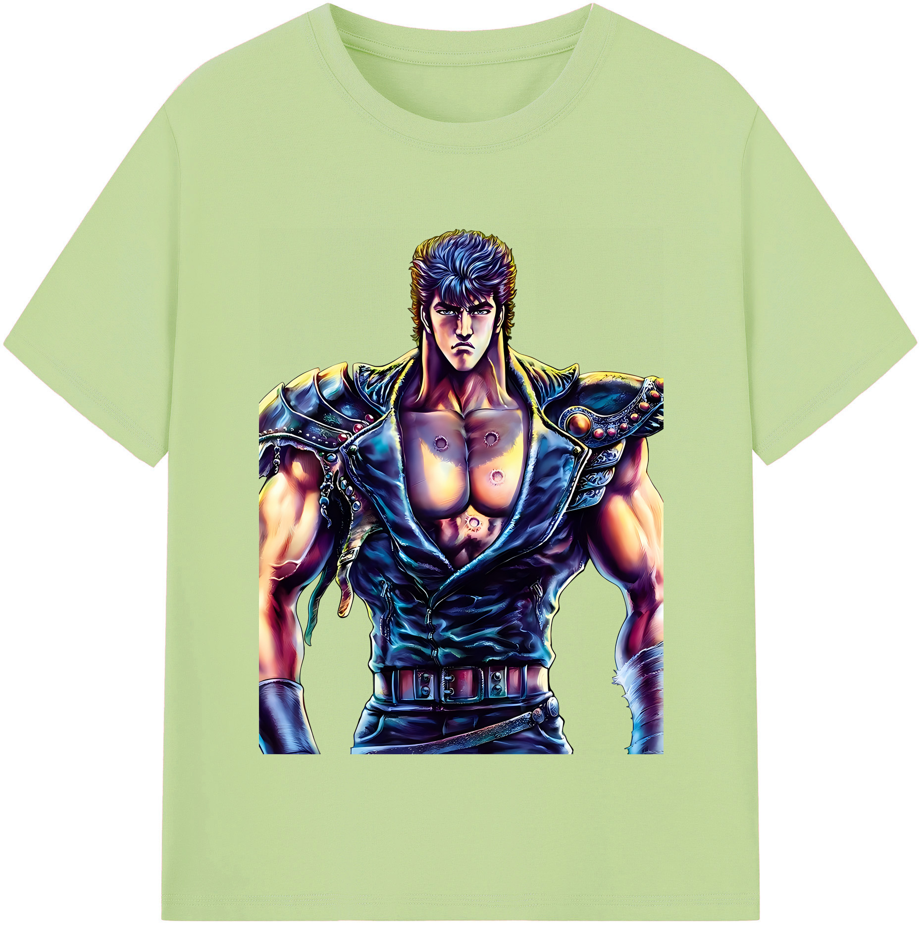 （画像用） 北斗の拳 Fist of the North Star 綿100％半袖Tシャツ（フロントプリント）